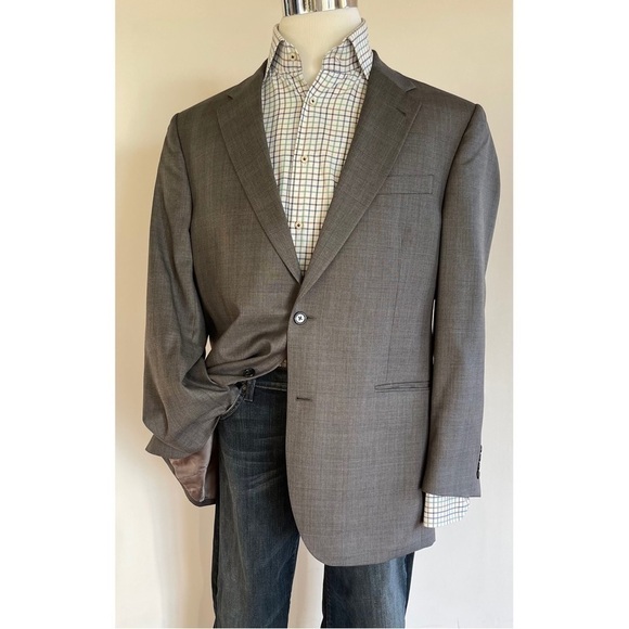 Jos A Bank Mens Sport Coat Blazer Sport Jacket Two Button Wool Silk Size 42 L - Picture 16 of 16